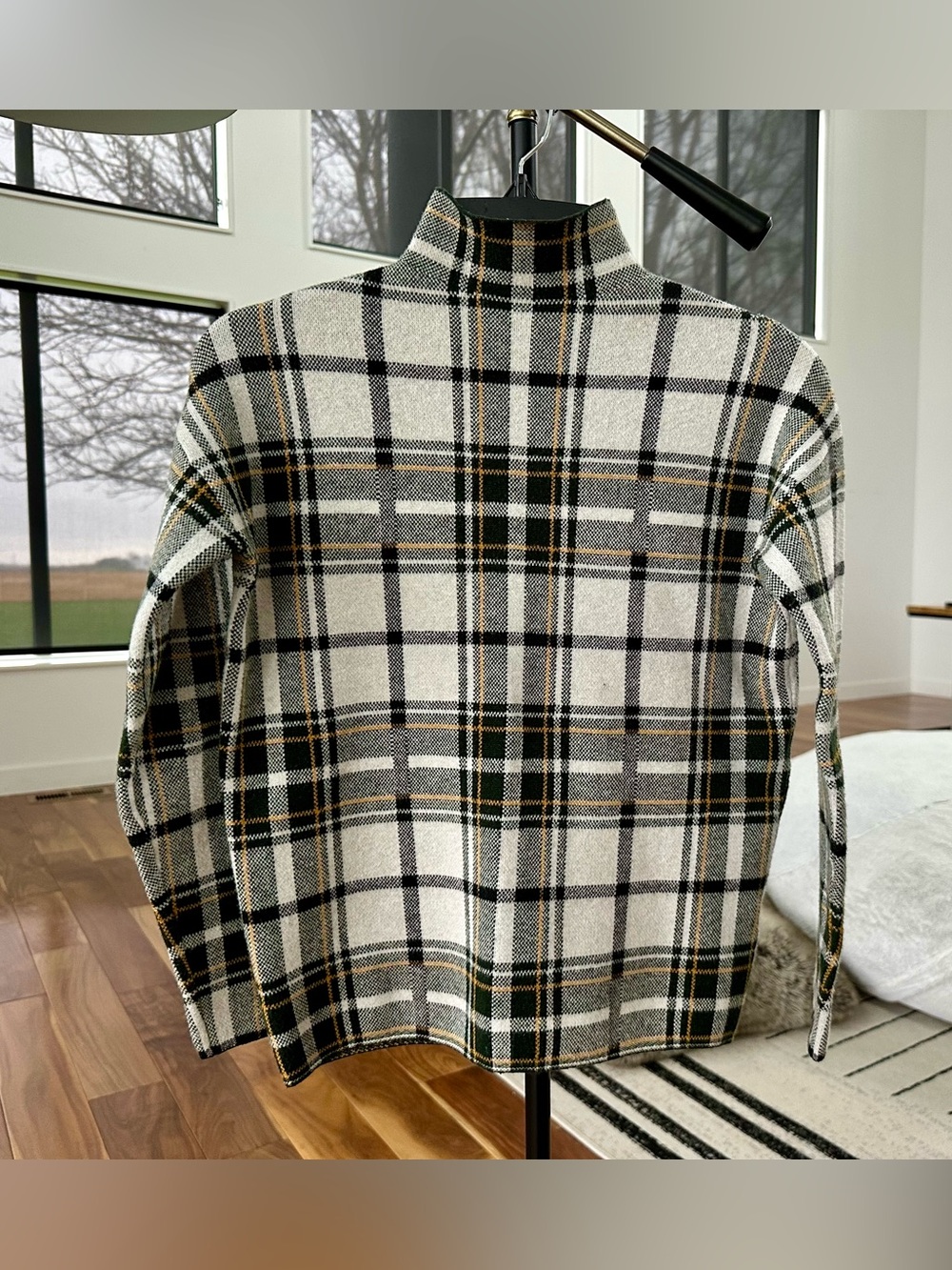 Women's Plaid Mock Neck Sweater